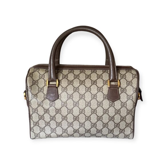 Vintage Gucci GG Supreme Boston Bag | Web Stripe | Dustbag + Strap - Picture 4 of 11